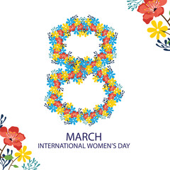 8 march international women's day vector illustration design