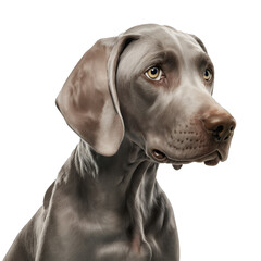 Animal Weimaraner dog Design Elements Isolated Transparent Background: Graphic Masterpiece, Clear Alpha Channel for Overlays Web Design, Digital Art, PNG Image Format (generative AI