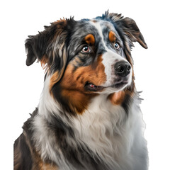 Animal Australian Shepherd dog Design Elements Isolated Transparent Background: Graphic Masterpiece, Clear Alpha Channel for Overlays Web Design, Digital Art, PNG Image Format (generative AI