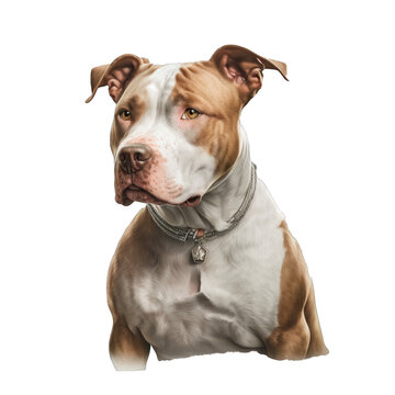 Animal American Pit Bull Terrier dog Design Elements Isolated Transparent Background: Graphic Masterpiece, Clear Alpha Channel for Overlays Web Design, Digital Art, PNG Image Format (generative AI
