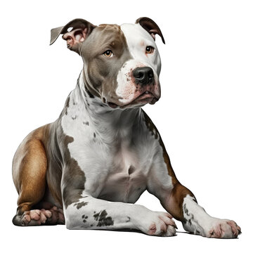 Animal American Pit Bull Terrier dog Design Elements Isolated Transparent Background: Graphic Masterpiece, Clear Alpha Channel for Overlays Web Design, Digital Art, PNG Image Format (generative AI