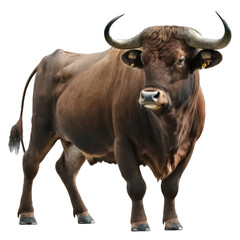 Animal Bull Design Elements Isolated Transparent Background: Graphic Masterpiece, Clear Alpha Channel for Overlays Web Design, Digital Art, PNG Image Format (generative AI