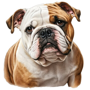 Animal Bulldog dog Design Elements Isolated Transparent Background: Graphic Masterpiece, Clear Alpha Channel for Overlays Web Design, Digital Art, PNG Image Format (generative AI