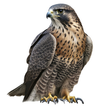 Animal Falcon Design Elements Isolated Transparent Background: Graphic Masterpiece, Clear Alpha Channel for Overlays Web Design, Digital Art, PNG Image Format (generative AI