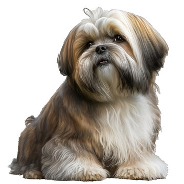 Animal Lhasa Apso dog Design Elements Isolated Transparent Background: Graphic Masterpiece, Clear Alpha Channel for Overlays Web Design, Digital Art, PNG Image Format (generative AI