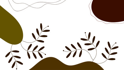 SIMPLE ILLUSTRATION AESTHETIC LEAF BACKGROUND PASTEL FLAT COLOR. FLORAL MODERN SHAPE DESIGN VECTOR. GOOD FOR WALLPAPER, POSTER, COVER, GREETING CARD