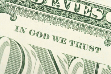 Close up of dollar bills