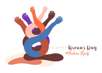 An abstract vector illustration for Women’s Day on the theme of Embrace Equity for 2023