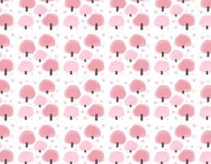 春の桜の木々のパターン背景