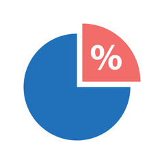 Percent pie chart vector icon symbol design