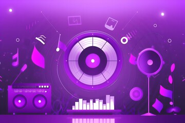 Obraz na płótnie Canvas abstract intense purple music background (AI Generated)