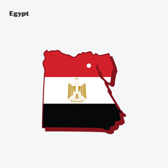 Egypt Country Nation Flag Map Infographic