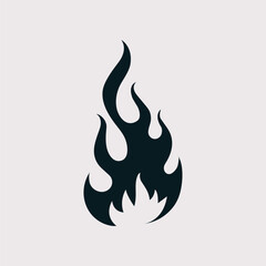 Fire Silhouette Symbol Vector Icon Illustration. Fire Silhouette Icon Concept White Isolated. Silhouette Style Suitable for Web Landing Page, Banner, Flyer, StickerFire Silhouette Symbol Vector Icon 