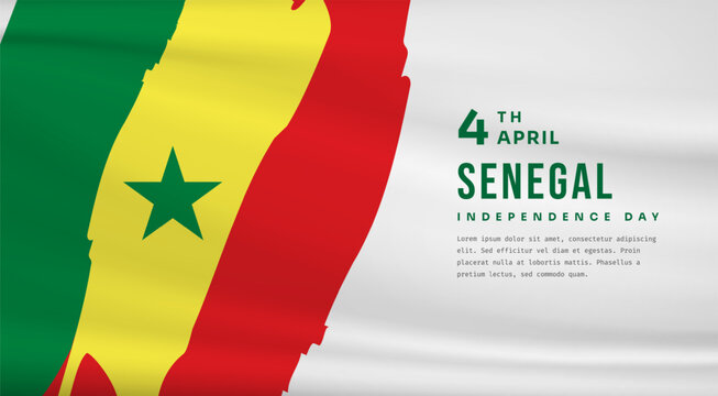 Banner illustration of Senegal independence day celebration with text space. Vector illustration.