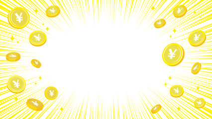 コイン　集中線（日本円、中国人民元）