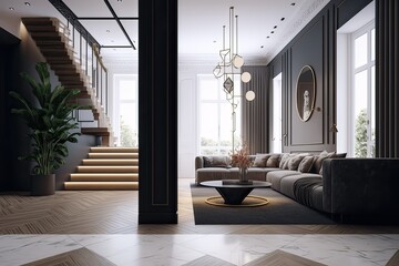 Modern Luxury Bedroom with a Garden View: Dubai. Photo generative AI