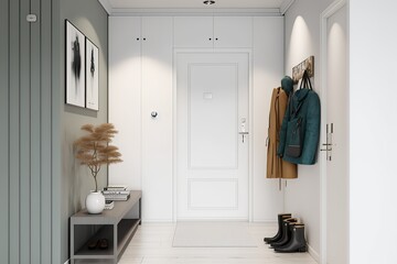 Front Door Entrance To House. Photo generative AI