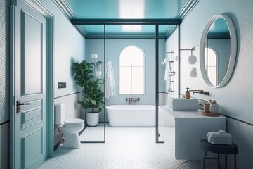 Empty bathroom. Photo generative AI