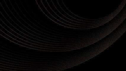 Luxury abstract background with golden dotted curved wavy lines