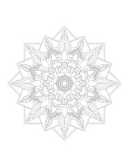 Coloring book page. Hand drawn vector illustration. Flower Mandala. Mandala pattern black and white good mood. Mandala. Round Ornament Pattern.  Vector for coloring page for adults.