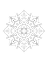 Coloring book page. Hand drawn vector illustration. Flower Mandala. Mandala pattern black and white good mood. Mandala. Round Ornament Pattern.  Vector for coloring page for adults.