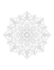 Coloring book page. Hand drawn vector illustration. Flower Mandala. Mandala pattern black and white good mood. Mandala. Round Ornament Pattern.  Vector for coloring page for adults.