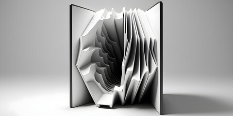 Reading book in white, exclusive book, book, explosive book, design book, modern design and abstract book, exlusive, mysterious and expensive AI, AI générative, générative