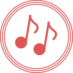 There is a music symbol in the center of the red circular pattern.