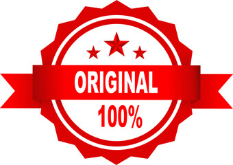 Original label sign icon symbol red white design transparent background