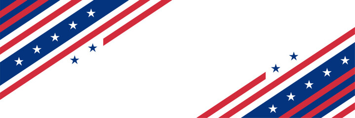 white blank banner template with american flag element. usa flag banner template suitable for important days related to america