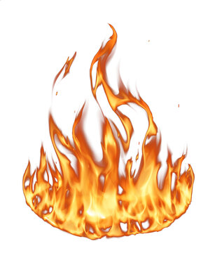Fire flames isolated. PNG transparency
