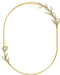 Luxury gold leaf frame border floral ornament for background, wedding invitation, thank you card, logo, greeting card