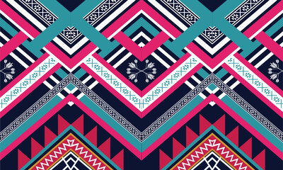 Geometric ethnic flower pattern for background,fabric,wrapping,clothing,wallpaper,Batik,carpet,embroidery style.