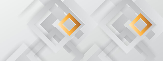 Light grey geometry background with golden element. Vector illustration.