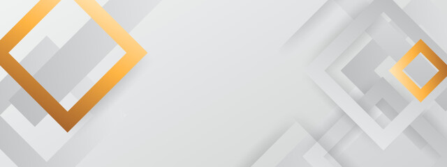 Fototapeta premium Light grey geometry background with golden element. Vector illustration.