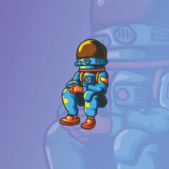astronaut artwork for tshirt logo and poster 05