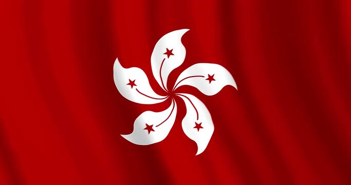 4k seamless loop animation with the flag of Hong Kong. Hong Kong's flag backdrop seamless animation.