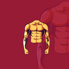 Workout gym illustration for logo and tshirt 00