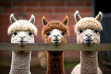 Three alpacas in the sheep pen