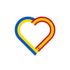 unity concept. heart ribbon icon of ukraine and spain flags. PNG