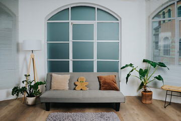 Empty minimalist modern living room