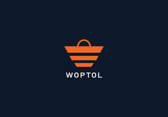 shopping cart vector logo design template