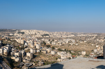 Fototapeta na wymiar View of Jerusalem neighborhoods from Bethlehem town