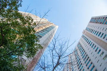 apartment building exterior, residential house facade