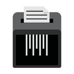 illustration of a paper shredder on transparent background, flat design icon