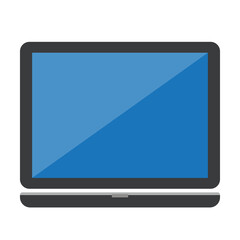 tablet pc laptop on transparent background, flat design icon