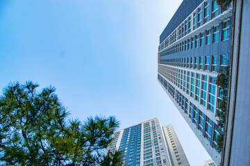 apartment building exterior, residential house facade