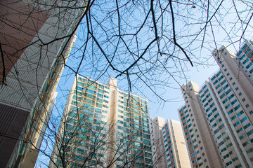apartment building exterior, residential house facade