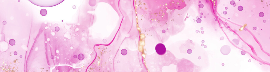 Vector pink coral banner. Hand drawn abstract paint brush stroke.