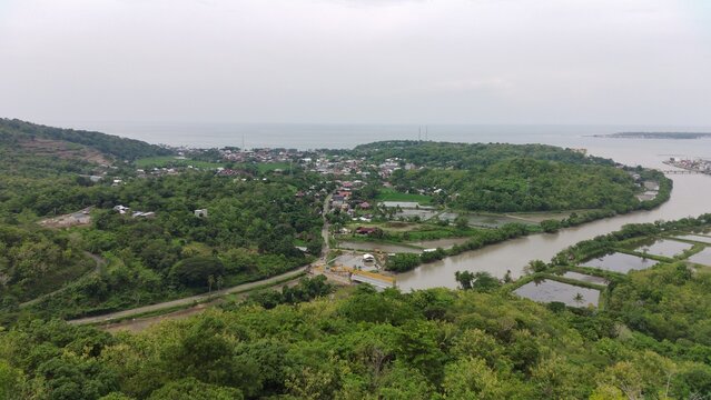 FIMI Drone Camera View of ponds in Parepare City